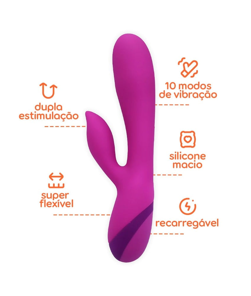 Dona Coelha Borogodó – Vibrador Rabbit Recarregável e Flexível