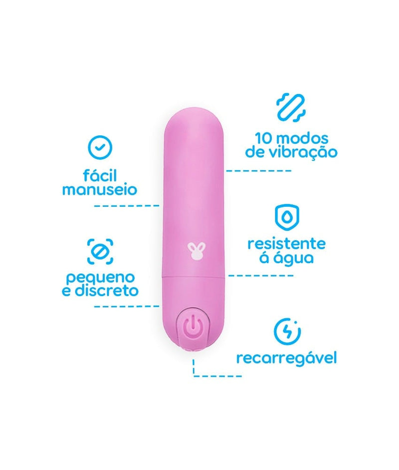 Dona Coelha Triquelique – Vibrador bullet potente para o clitóris