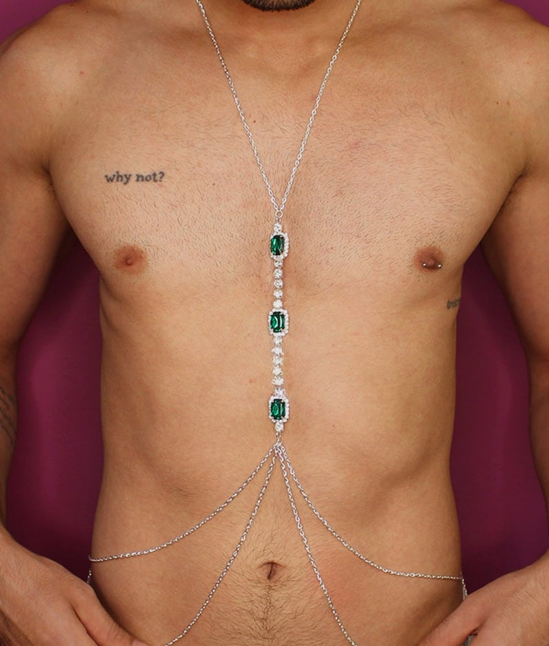Joia de Corpo com Pedras Esmeralda