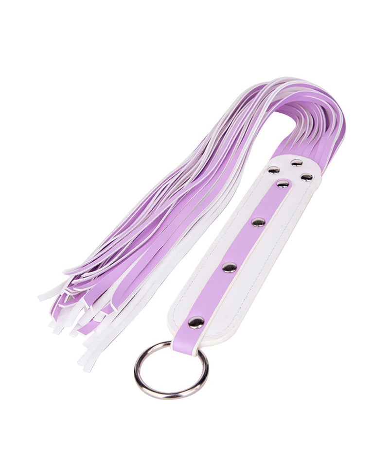 Dona Coelha Flogger Lilás e Branco – Linha BDSM