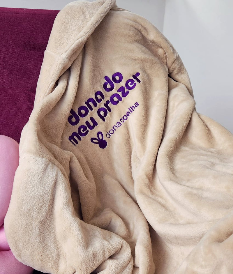Roupão Coelhover I Quentinho para os dia frios com frase “Dona do Meu Prazer”