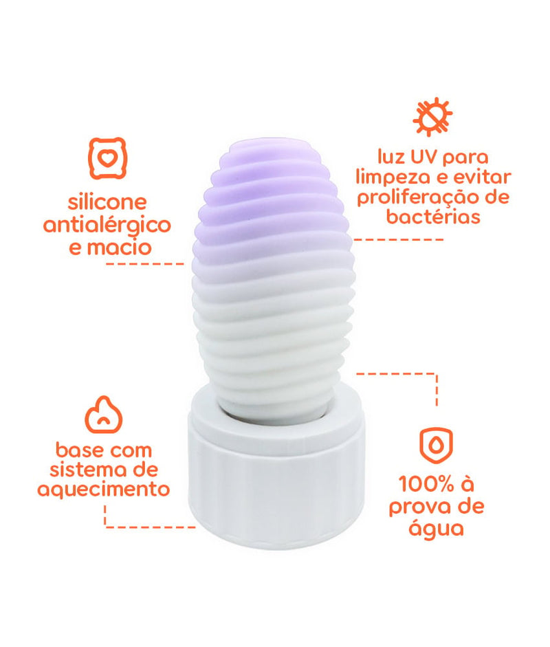 Dona Coelha Toca – Masturbador para pênis com aquecimento e à prova d’água